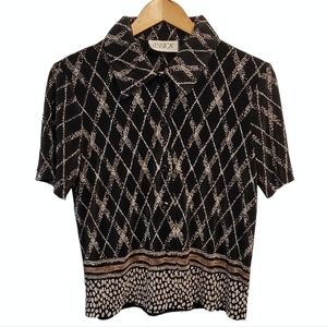 JESSICA Button-Up Patterned Blouse (Large)